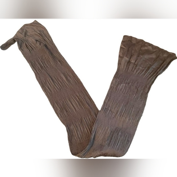 Furla Pleated Gathered Scarf to Taupe - Picture 3 of 6